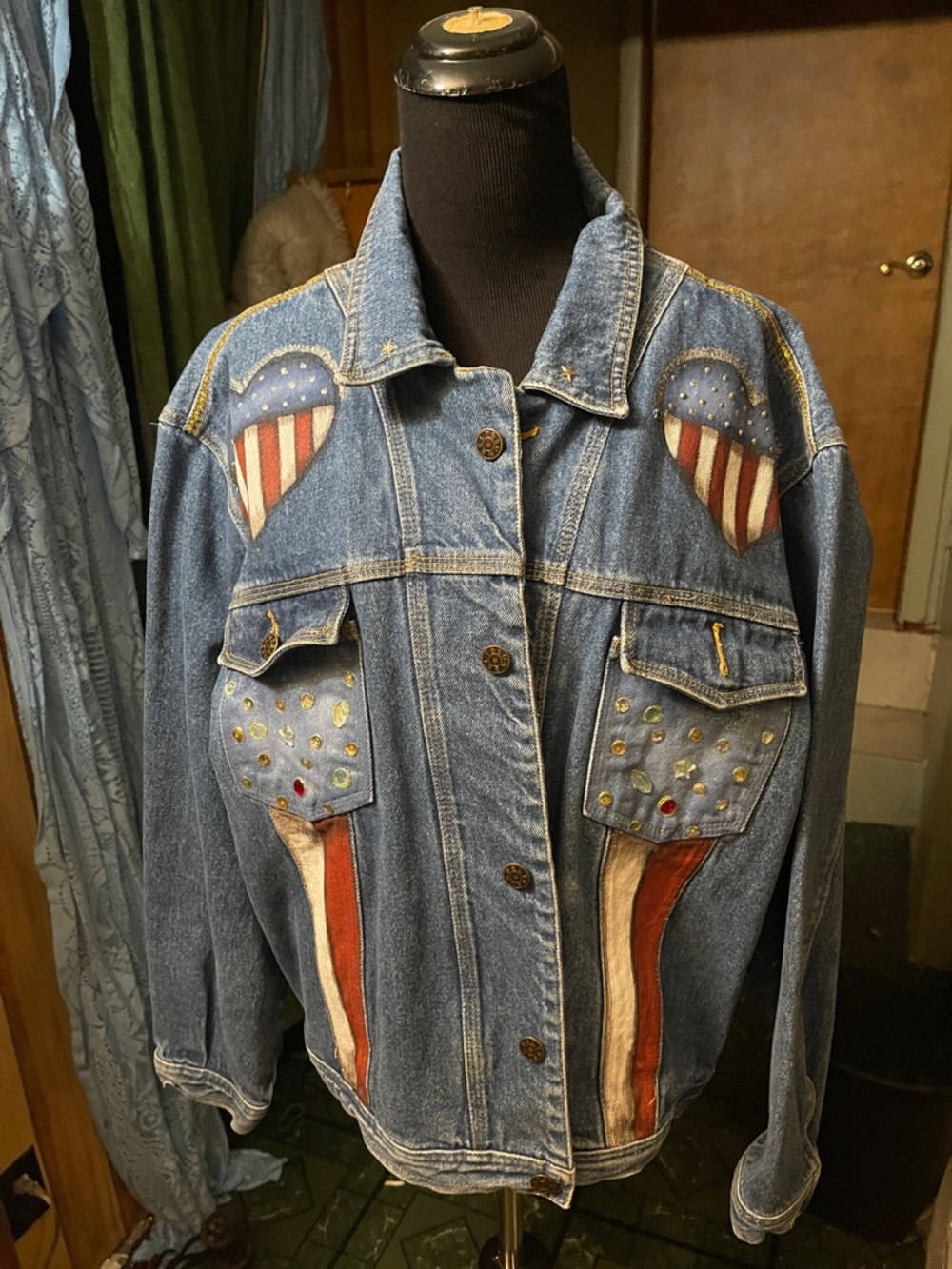 Sunbelt Red and Black Sportswear Label on Denim
